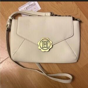 Harry Potter  Cream Crossbody Bag with Gold Crest Accent